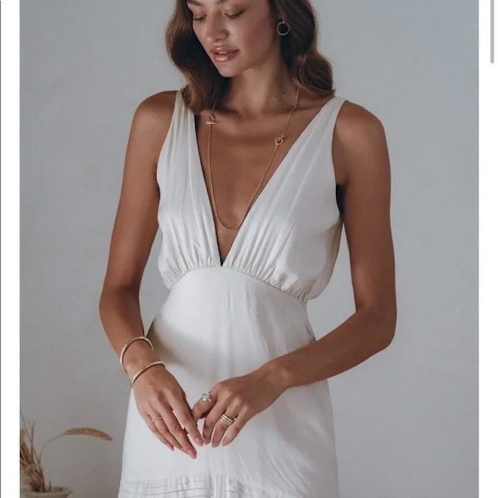 Aura Lauren Champagne Midi Dress (Size S)